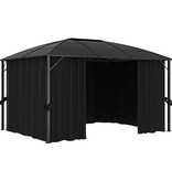 VidaXL Prieel met gordijnen 400x300x265 cm antraciet