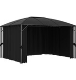 VidaXL Prieel met gordijnen 400x300x265 cm antraciet