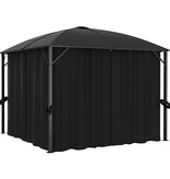 VidaXL Prieel met gordijnen 300x300x265 cm antraciet