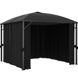 VidaXL Prieel met gordijnen 300x300x265 cm antraciet