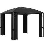 VidaXL Prieel met gordijnen 300x300x265 cm antraciet