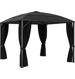 VidaXL Prieel met gordijnen 300x300x265 cm antraciet