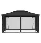 VidaXL Prieel met netten 300x400x265 cm antracietkleurig