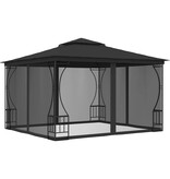 VidaXL Prieel met netten 300x300x265 cm antracietkleurig