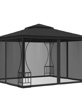 VidaXL Prieel met netten 300x300x265 cm antracietkleurig