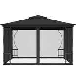 VidaXL Prieel met netten 300x300x265 cm antracietkleurig