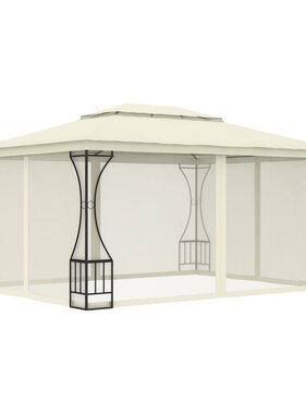 VidaXL Prieel met netten 300x400x265 cm crèmekleurig