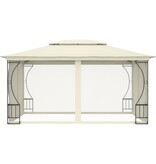 VidaXL Prieel met netten 300x400x265 cm crèmekleurig