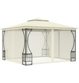 VidaXL Prieel met netten 300x300x265 cm crèmekleurig