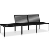 VidaXL 3-delige Loungeset met kussens PVC zwart