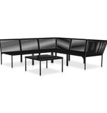 VidaXL 6-delige Loungeset met kussens PVC zwart