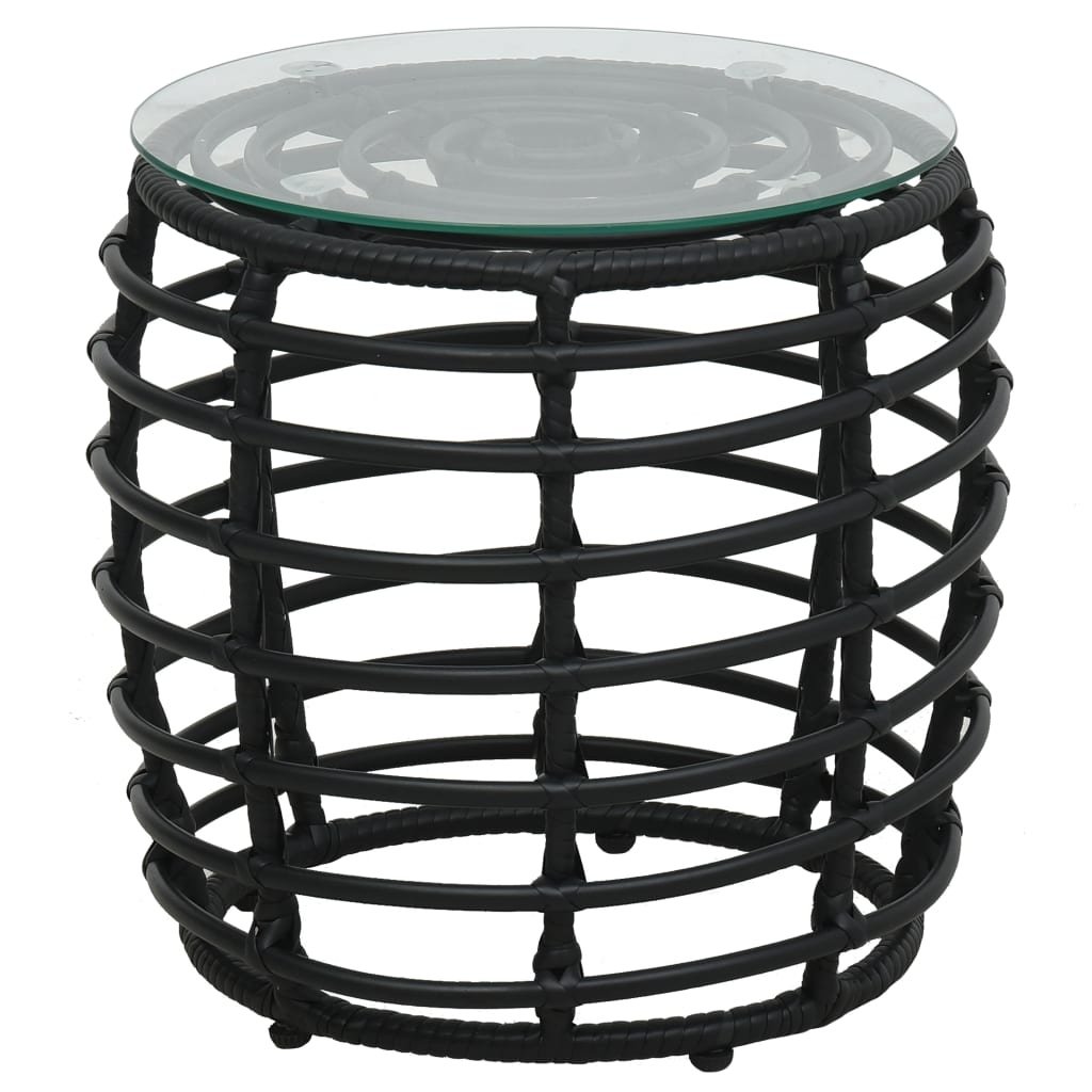 VidaXL 3-delige Bistroset poly rattan zwart