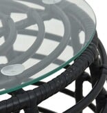 VidaXL 3-delige Bistroset poly rattan zwart