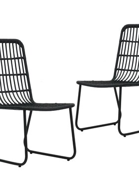 VidaXL Tuinstoelen 2 st poly rattan zwart