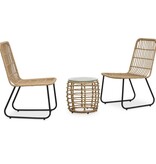 VidaXL 3-delige Bistroset poly rattan eikenkleurig
