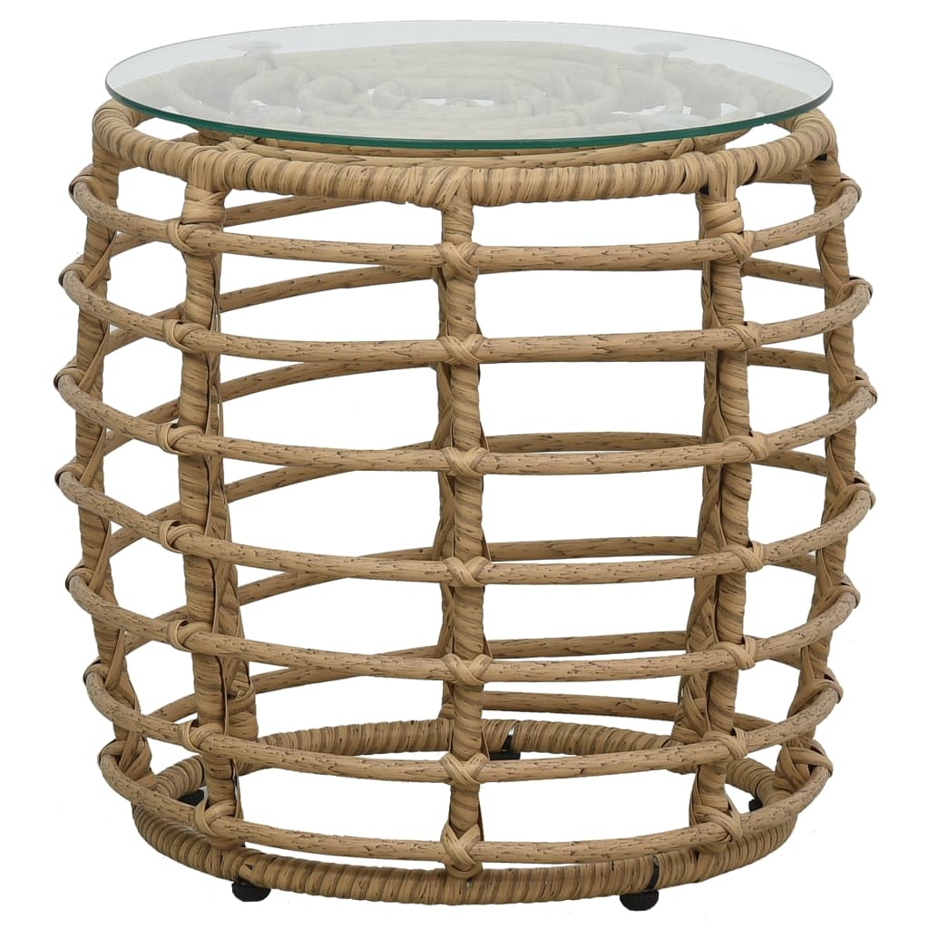 VidaXL 3-delige Bistroset poly rattan eikenkleurig