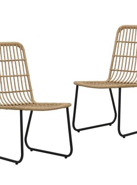 VidaXL Tuinstoelen 2 stuks poly rattan eikenkleurig