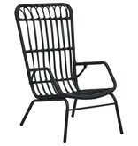 VidaXL Tuinstoel poly rattan zwart