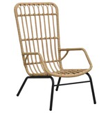 VidaXL Tuinstoel poly rattan lichtbruin