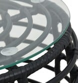 VidaXL 3-delige Bistroset poly rattan zwart