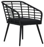 VidaXL 3-delige Bistroset poly rattan zwart