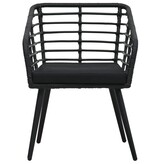 VidaXL 3-delige Bistroset poly rattan zwart