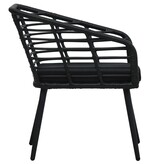 VidaXL Tuinstoelen 2 st met kussens poly rattan zwart