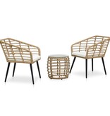 VidaXL 3-delige Bistroset poly rattan eikenkleurig
