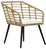 VidaXL 3-delige Bistroset poly rattan eikenkleurig