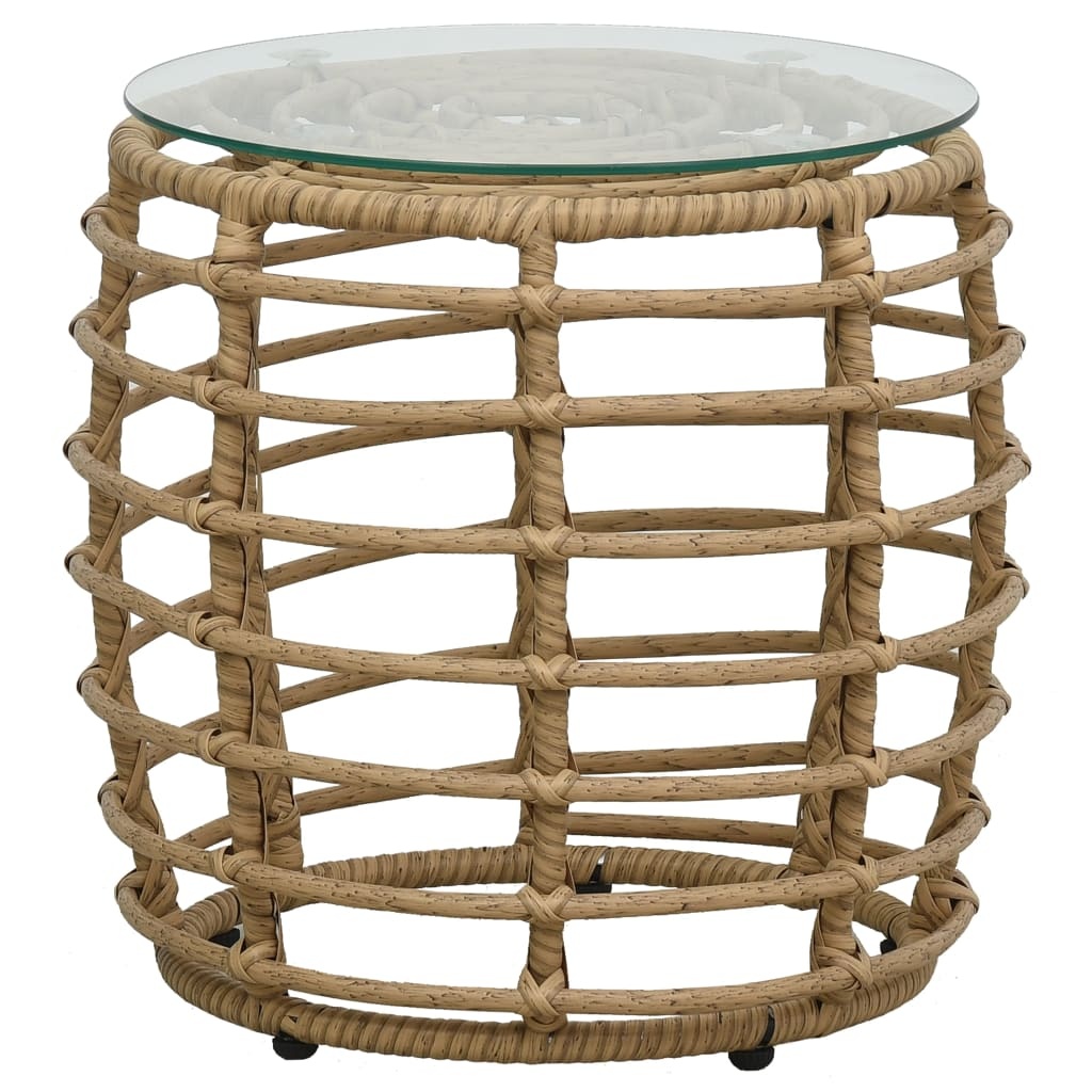 VidaXL 3-delige Bistroset poly rattan eikenkleurig