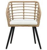 VidaXL Tuinstoelen 2 st met kussens poly rattan eikenkleurig