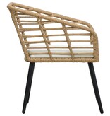 VidaXL Tuinstoelen 2 st met kussens poly rattan eikenkleurig