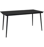 VidaXL 7-delige Tuinset katoenen touw en staal zwart