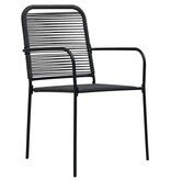 VidaXL Tuinstoelen 2 st katoenen touw en staal zwart