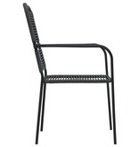 VidaXL Tuinstoelen 2 st katoenen touw en staal zwart