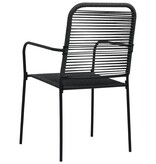 VidaXL Tuinstoelen 2 st katoenen touw en staal zwart