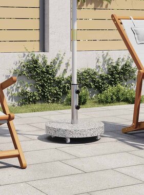VidaXL Parasolvoet rond 30 kg graniet grijs