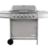 VidaXL Gasbarbecue met 6 branders zilverkleurig