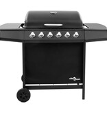 VidaXL Gasbarbecue met 6 branders zwart