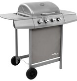 VidaXL Gasbarbecue met 4 branders zilverkleurig