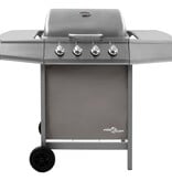 VidaXL Gasbarbecue met 4 branders zilverkleurig