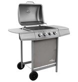 VidaXL Gasbarbecue met 4 branders zilverkleurig