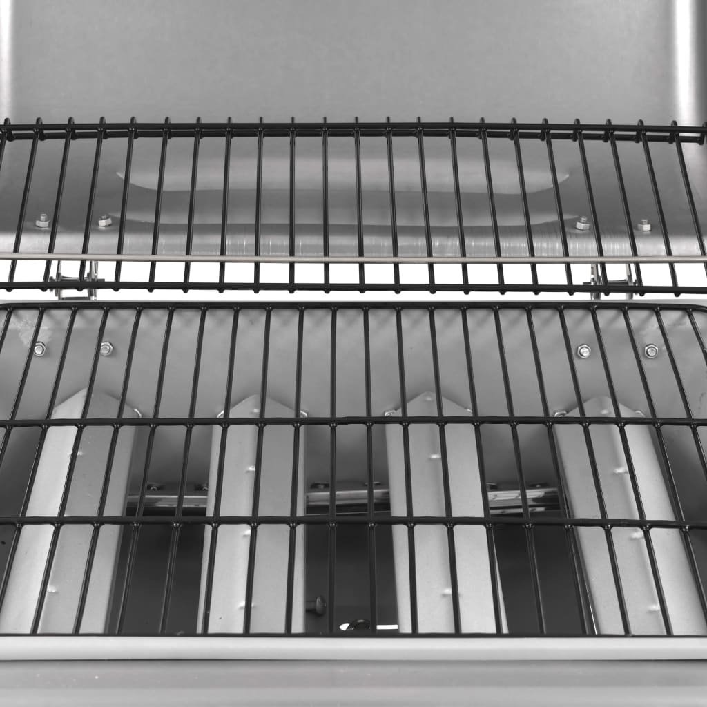 VidaXL Gasbarbecue met 4 branders zilverkleurig