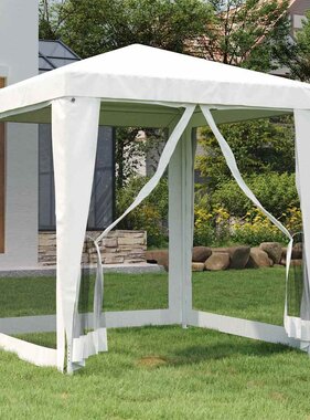 VidaXL Partytent met 4 mesh zijwanden 2x2 m wit