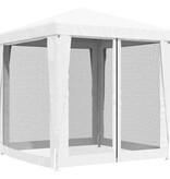 VidaXL Partytent met 4 mesh zijwanden 2x2 m wit