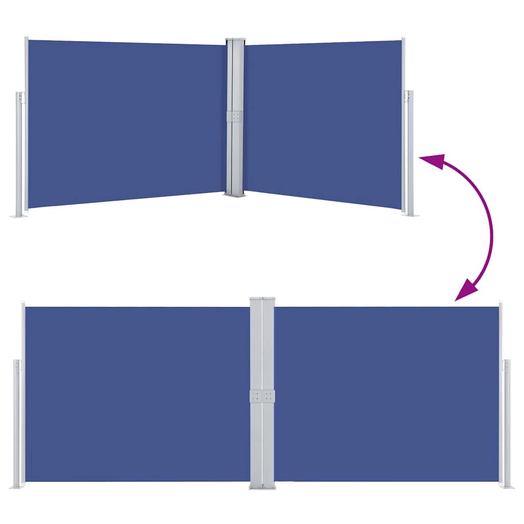 VidaXL Windscherm uittrekbaar 140x1000 cm blauw
