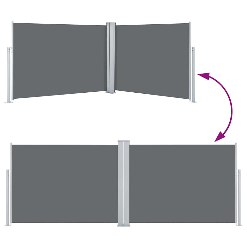 VidaXL Windscherm uittrekbaar 120x1000 cm antraciet