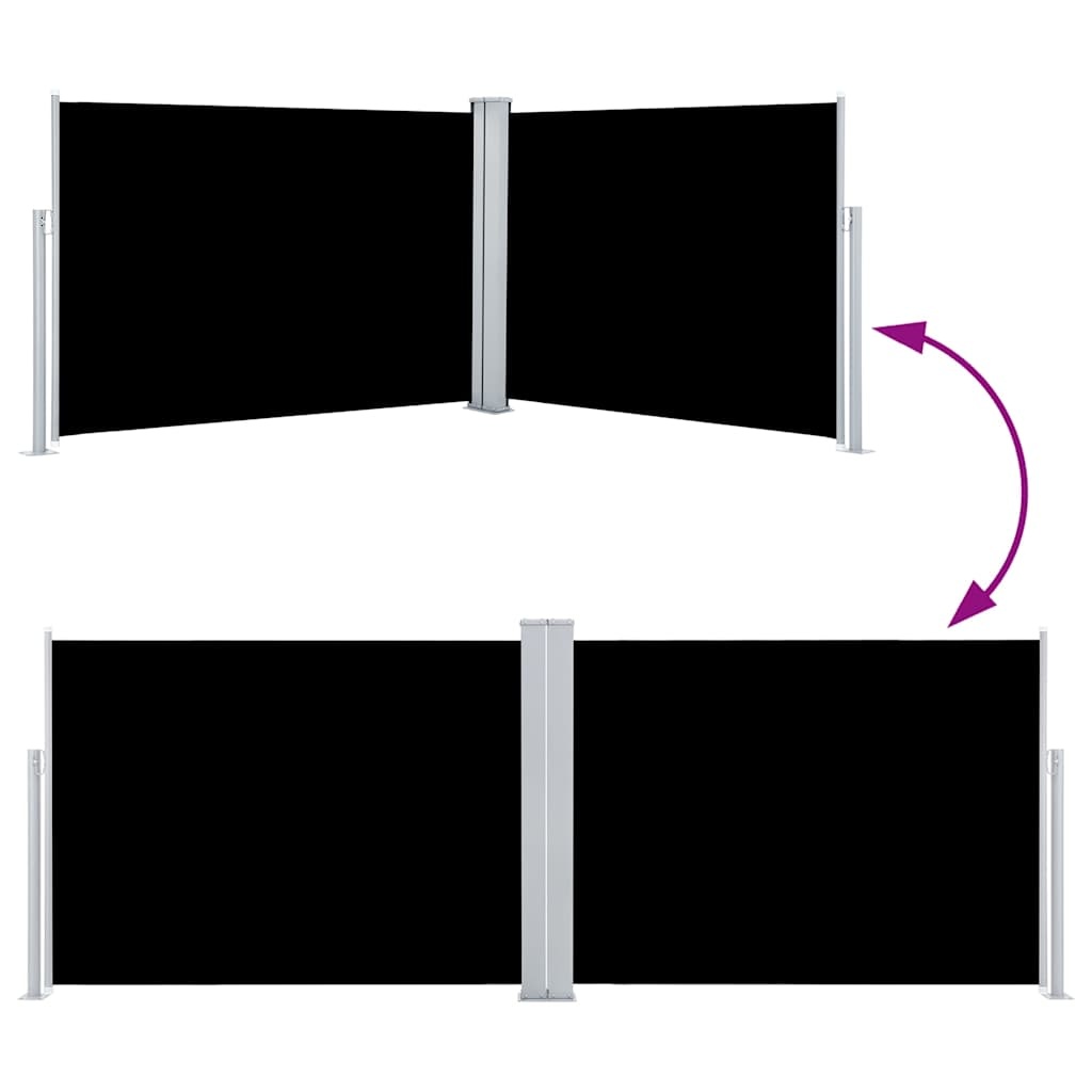 VidaXL Windscherm uittrekbaar 120x1000 cm zwart