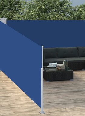 VidaXL Windscherm uittrekbaar 100x1000 cm blauw