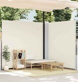 VidaXL Tuinscherm uittrekbaar dubbel 170x600 cm crème